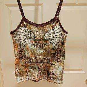 Harley-Davidson Women's Tank Top Brown Multi - Size Medium - Augusta ME